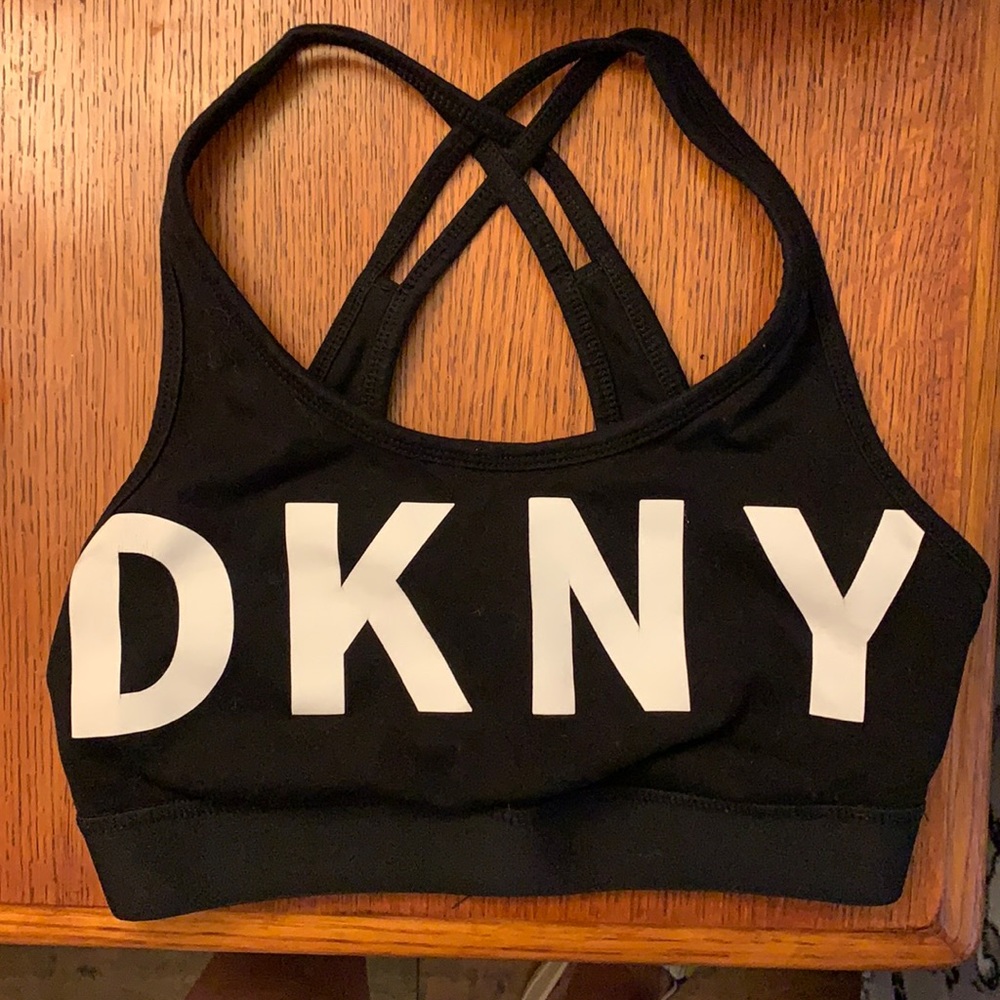 DKNY black sports bra